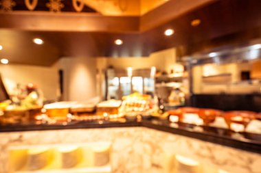 Soyut bulanıklık ve ufuk kahvaltı büfesi otel restoran ve kafe Cafe iç arka planı için