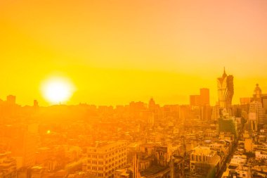 Bina Cityscape macau şehir manzarası güneş doğarken güzel mimari