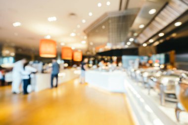 Soyut bulanıklık ve ufuk kahvaltı büfesi otel restoran ve kafe Cafe iç arka planı için