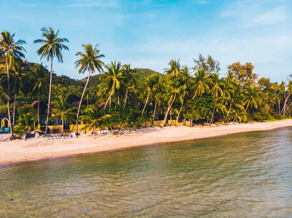 Aerial View Beautiful Tropical Beach Sea Trees Island Travel Vacation — Stock Photo, Image