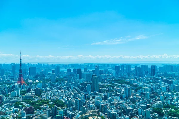 Beau Bâtiment Architecture Ville Tokyo Avec Tour Tokyo Sur Ciel — Photo