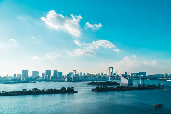 Bina Cityscape Ile Gökkuşağı Köprüsü Japonya Tokyo Şehrinin Güzel Mimari — Stok fotoğraf