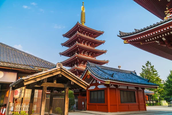 Beautiful Architecture Building Sensoji Temple Famous Place Visit Asakusa Area — Stock Photo, Image