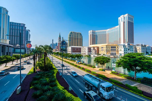 Hermoso Edificio Arquitectura Veneciano Otro Complejo Hotelero Casino Ciudad Macao —  Fotos de Stock