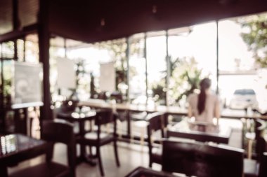 Soyut bulanıklık ve ufuk kafe ve Restoran iç arka planı için