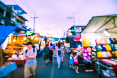 Hua hin gece Pazar sokak için arka plan bulanıklık