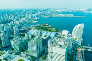 Güzel dış yapı ve Mimarlık Yokohama şehir manzarası Japonya