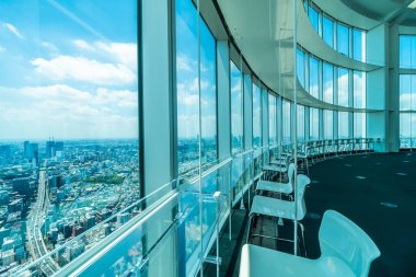 Tokyo şehri manzaralı Roppongi Gözlem Kulesi