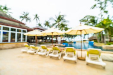 Seyahat ve tatil için güzel otel resort ve yüzme havuzu arka plan bulanıklık