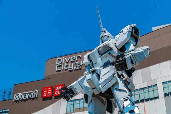 Tokyo Japonya Ağustos 2018 Güzel Dev Tek Boynuzlu Gundam Model — Stok fotoğraf