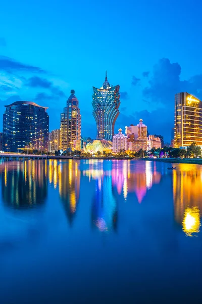 Beautiful Architecture Building Cityscape Macau City Night — Stock Photo, Image