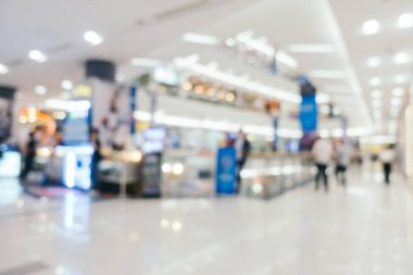 Arkaplan için mağaza içi soyut bulanıklık ve odaklanmış alışveriş merkezi