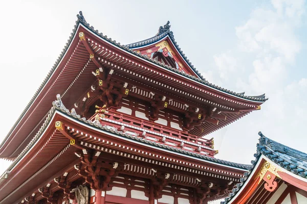 Hermoso Edificio Arquitectura Sensoji Templo Famoso Lugar Para Visitar Asakusa —  Fotos de Stock