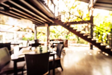 Arka plan için soyut bulanık restoran ve kafenin içi