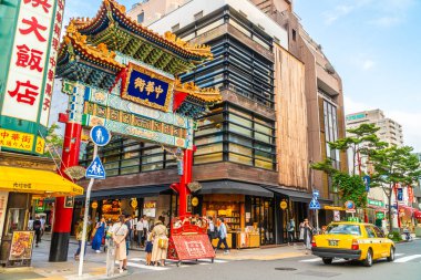 Yokohama Japonya 26 Temmuz 2018: China town bir popüler yerdir için zevk yokohama CITY Japonya Çin yemeği restoranda
