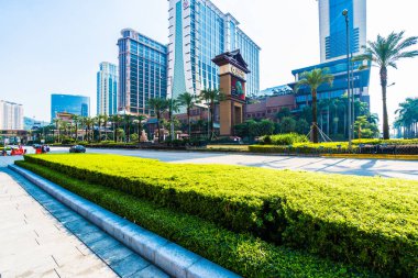 Çin, Makao - 11 Eylül 2018 - güzel lüks dış mimari yapı otelin çare macau şehir manzarası
