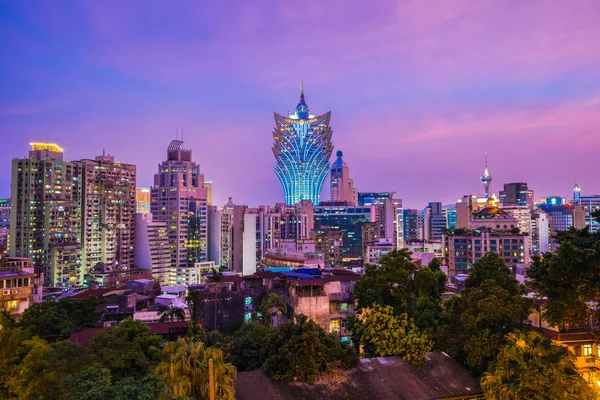 Beautiful Architecture Building Cityscape Macau City Twilight Night — Stock Photo, Image