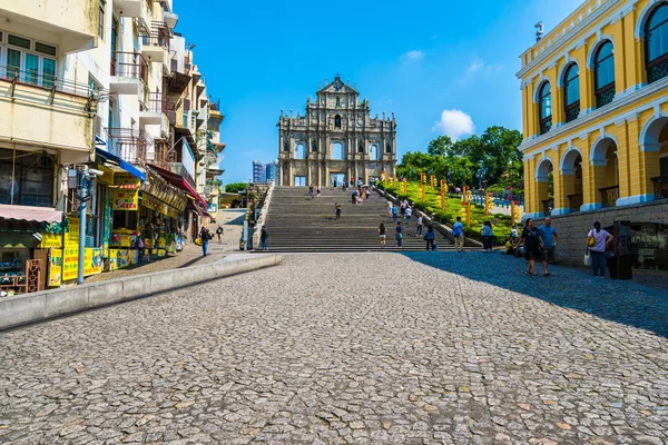 China Macau Setembro 2018 Edifício Arquitetura Antiga Bonita Com Ruína — Fotografia de Stock