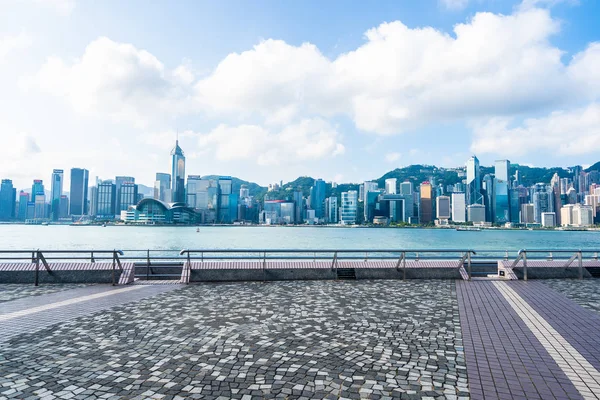 Hermoso Edificio Arquitectura Exterior Paisaje Urbano Hong Kong Horizonte Ciudad — Foto de Stock