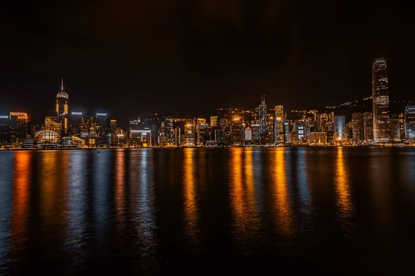 Beautiful Architecture Building Cityscape Hong Kong City Skyline Twilight Night — Stock Photo, Image