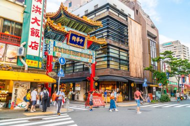 Yokohama Japonya 26 Temmuz 2018: China town bir popüler yerdir için zevk yokohama CITY Japonya Çin yemeği restoranda