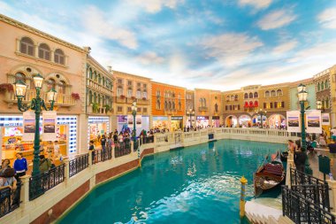 Macau, Çin - 8 Eylül 2018: Venedik m dönüm noktası olan