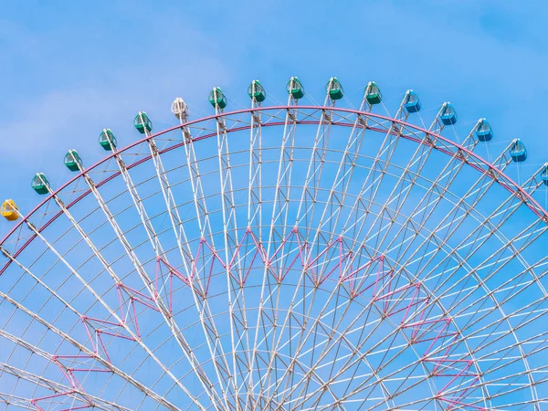 Grande Roue Dans Parc Avec Fond Bleu Ciel Filtre Vintage — Photo