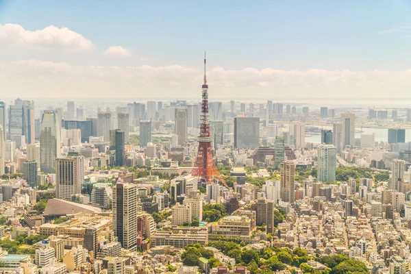 Prachtige Architectuur Gebouw Van Stad Tokio Met Tokiotoren Blauwe Hemel — Stockfoto