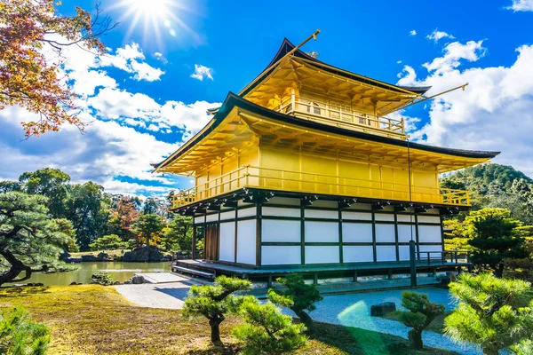 Magnifique Temple Kinkakuji Avec Pavillon Doré Point Repère Kyoto Japon — Photo