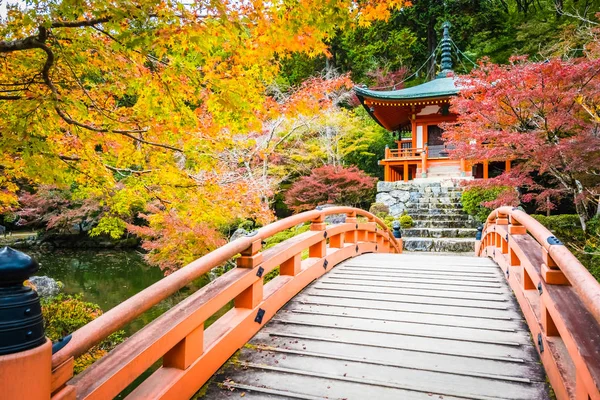 Belo Templo Daigoji Com Árvore Colorida Folha Temporada Outono Kyoto — Fotografia de Stock