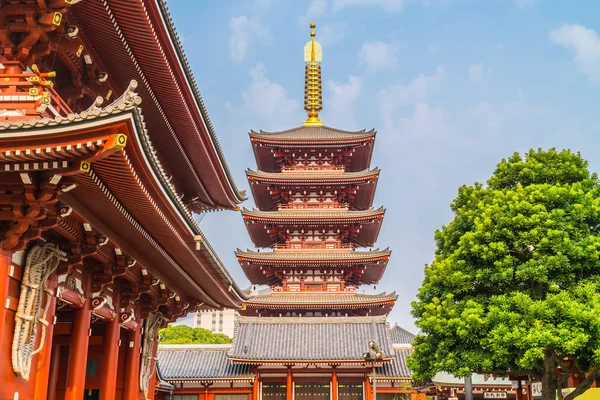Prachtige Architectuur Bouw Sensoji Tempel Beroemde Plek Voor Bezoek Asakusa — Stockfoto