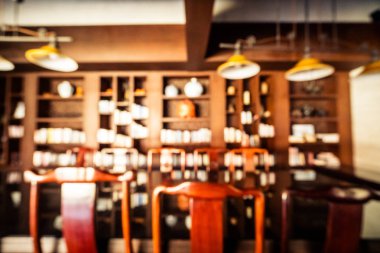 Arka plan için soyut bulanık restoran ve kafenin içi