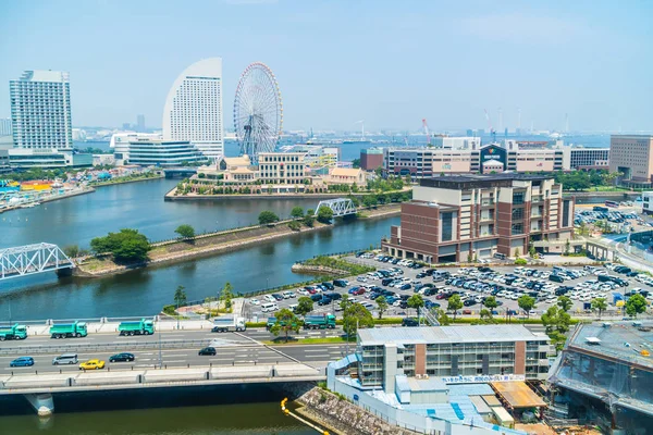 Bellissimo Esterno Edificio Architettura Yokohama Skyline Città Giappone — Foto Stock