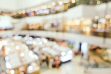 Arkaplan için mağaza içi soyut bulanıklık ve odaklanmış alışveriş merkezi