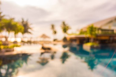 Soyut bulanıklık ve ufuk güzel açık yüzme havuzunda otel ve tatil seyahat ve tatil için