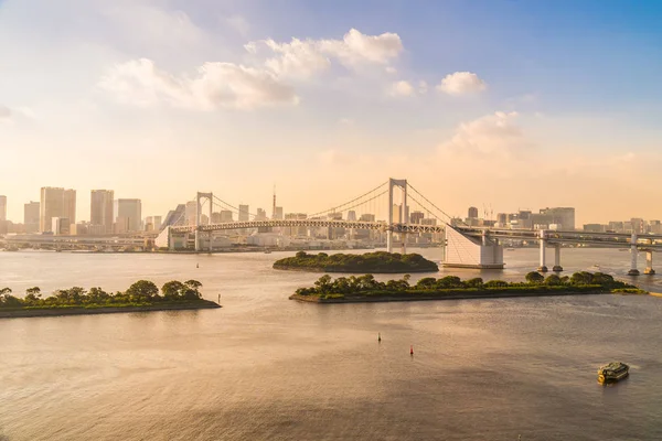 Bella Architettura Costruzione Paesaggio Urbano Della Città Tokyo Con Ponte — Foto Stock