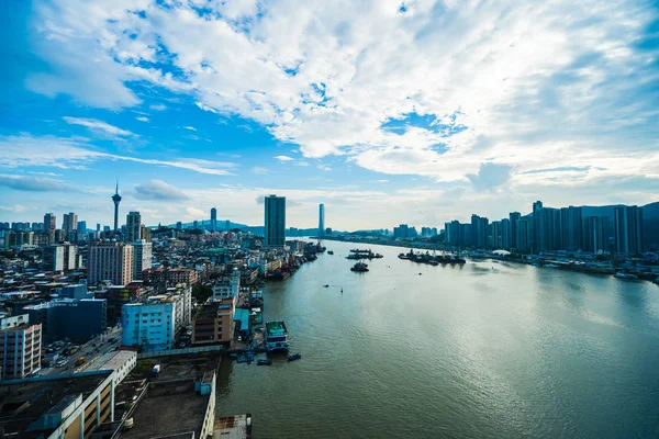 Bela Arquitetura Edifício Paisagem Urbana Horizonte Cidade Macau — Fotografia de Stock