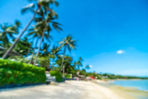 Abstrakte Verschwimmen Schönen Tropischen Strand Meer Und Sand Mit Kokospalmen — Stockfoto