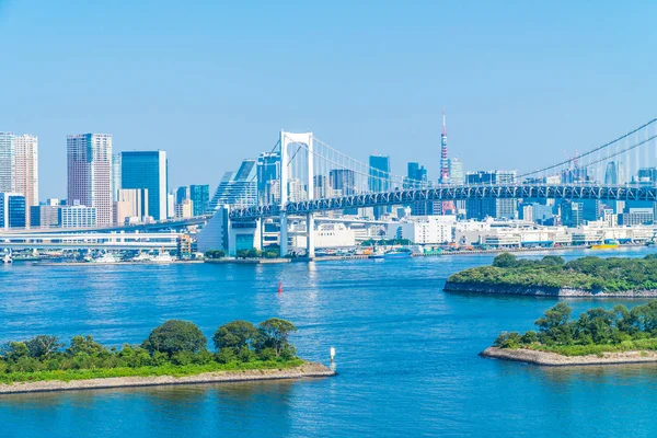 Vacker Arkitektur Byggnad Stadsbilden Tokyo Stad Med Regnbågsbron Japan — Stockfoto