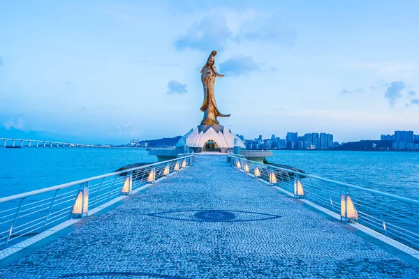 Hermosa Estatua Kun Iam Hito Ciudad Macao — Foto de Stock