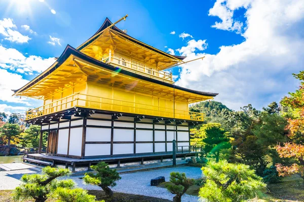 Beautiful Kinkakuji temple with golden pavillion landmark of Kyoto japan