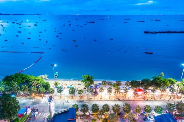Pattaya City Tayland gece güzel mimari