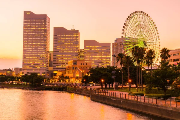 Vacker Arkitektur Byggnad Yokohama City Skyline Twilight Japan — Stockfoto