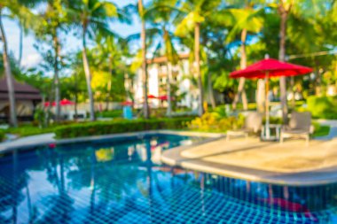 Soyut bulanıklık ve ufuk güzel açık yüzme havuzunda otel ve tatil seyahat ve tatil için