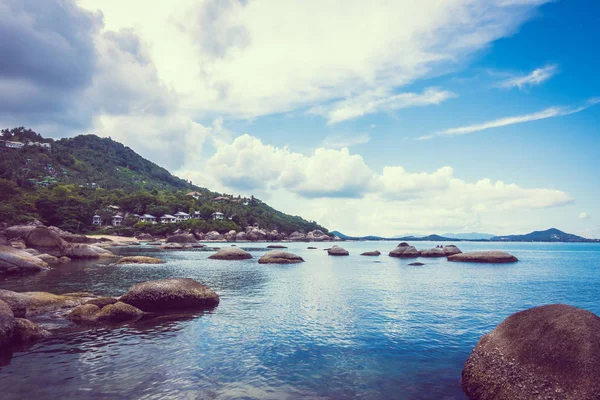 Güzel hava görünümünü deniz okyanus tatil ve Seyahat Tayland samui adasında