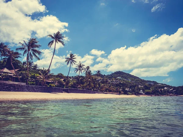 Beautiful Tropical Beach Sea Coconut Palm Tree Travel Vacation — Stock Photo, Image