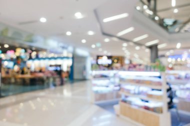 Arkaplan için mağaza içi soyut bulanıklık ve odaklanmış alışveriş merkezi