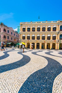 Çin, Macau macau şehir - 6 Eylül 2018 - güzel eski mimari yapı Arata kare çevresinde