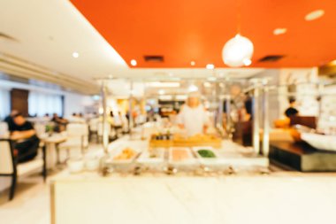 Soyut bulanıklık ve ufuk kahvaltı büfesi otel restoran ve kafe Cafe iç arka planı için