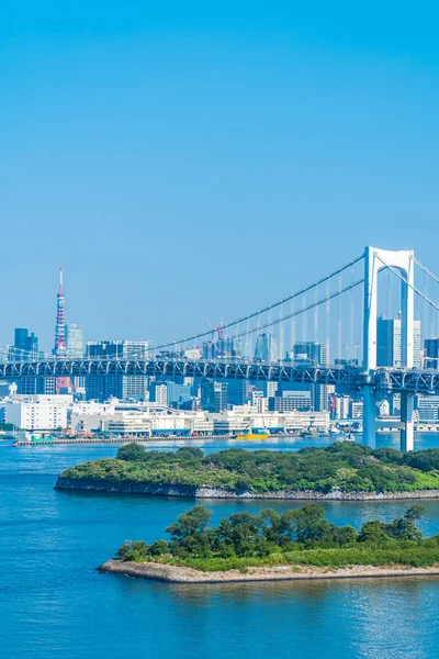 Vacker Arkitektur Byggnad Stadsbilden Tokyo Stad Med Regnbågsbron Japan — Stockfoto